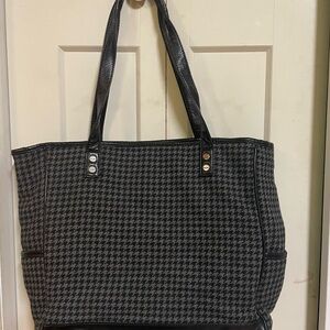 Stylish Black Houndstooth Tote Bag ,Large Size.